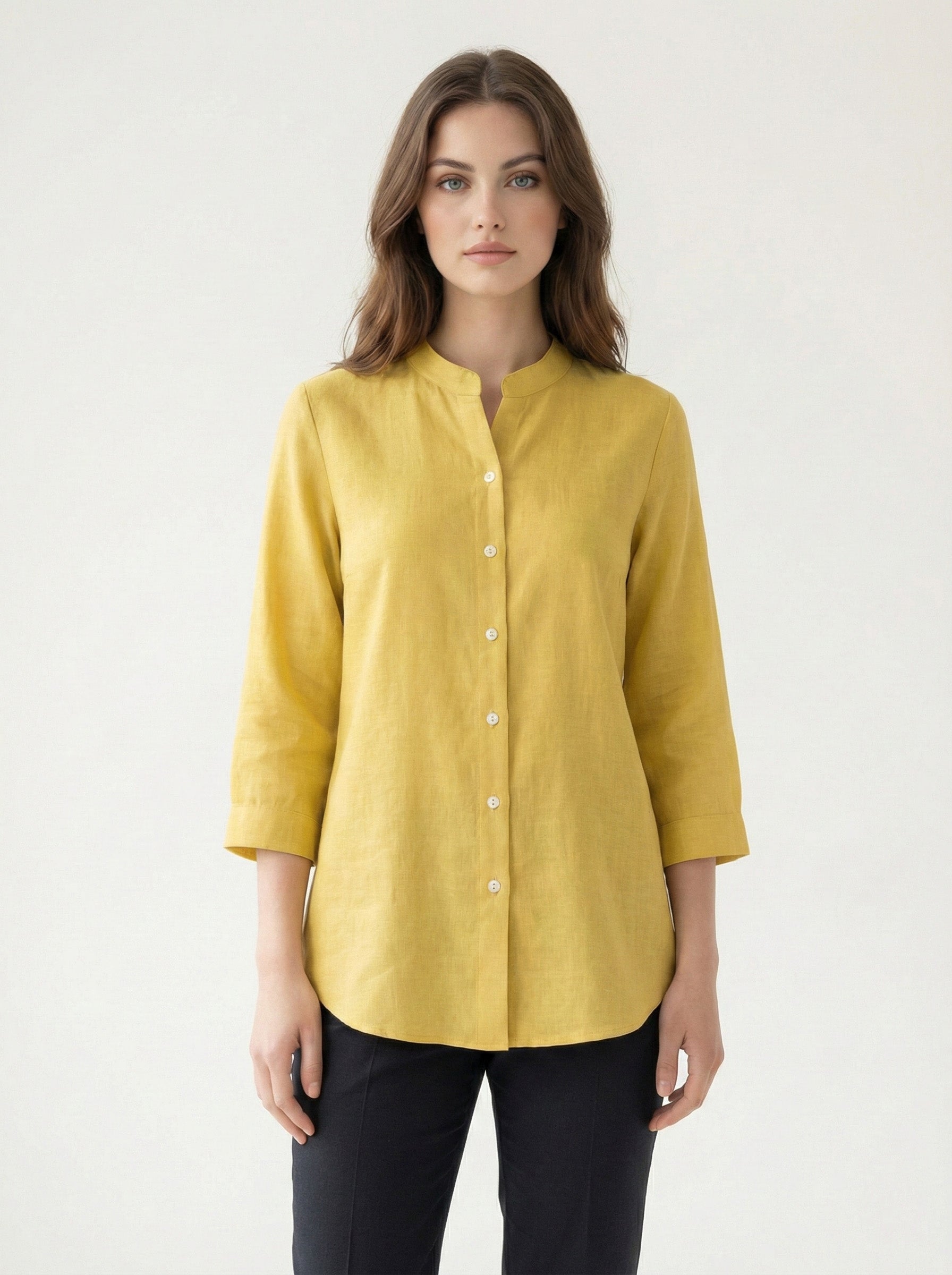 Soul Armor Ladies Solid Shirt with Classic Button Placket and Full Sleeves