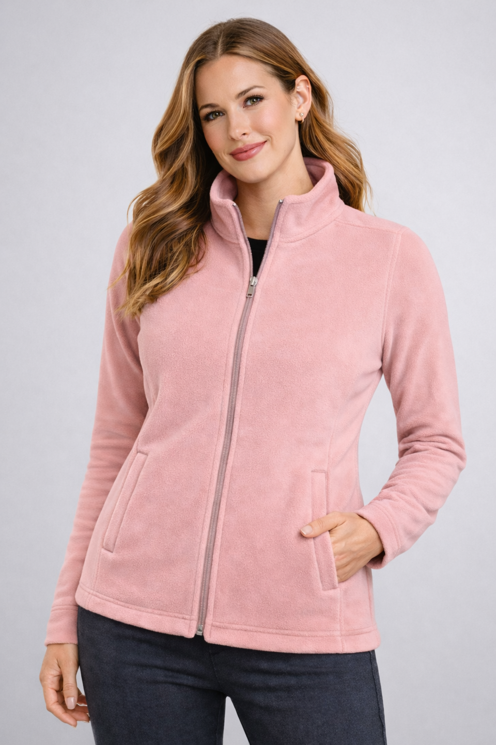 Soul Armor Solid Full Zip Fleece Winter Womens Jacket