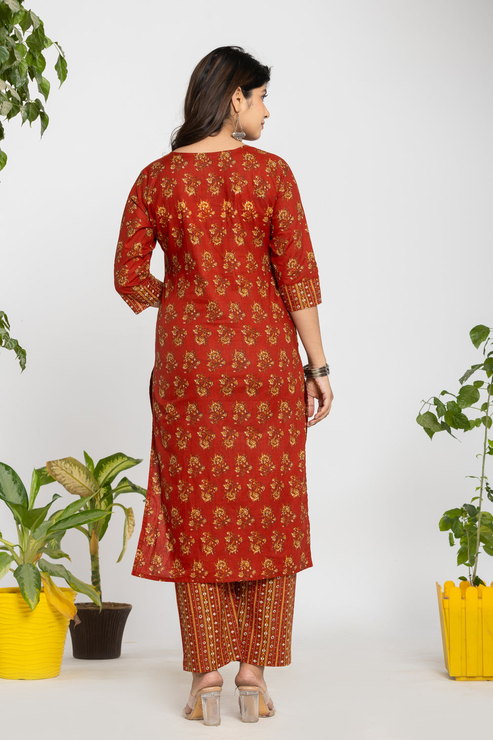 Elevate All-Over Floral Printed Cotton Suit Ensemble