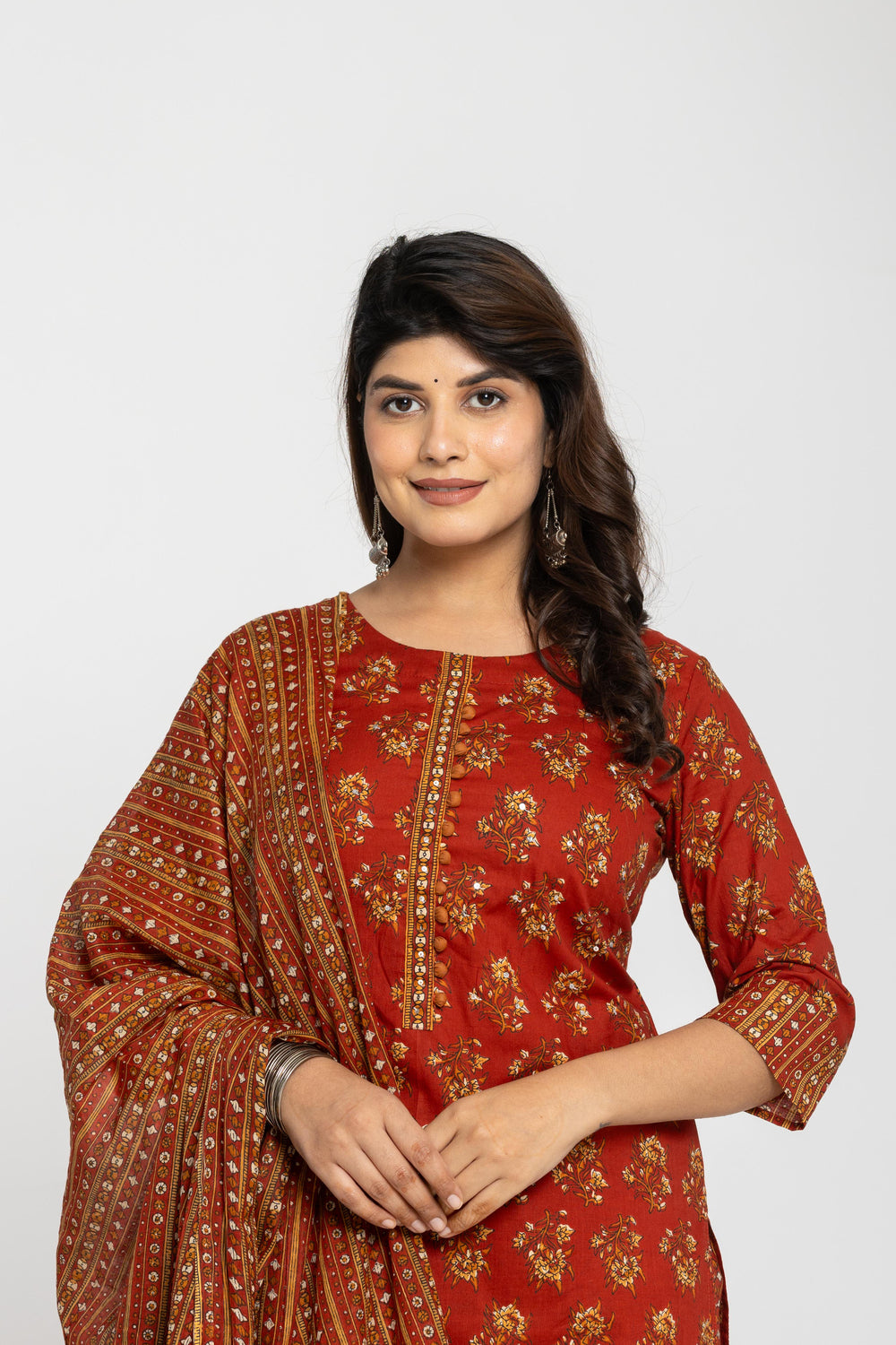 Elevate All-Over Floral Printed Cotton Suit Ensemble