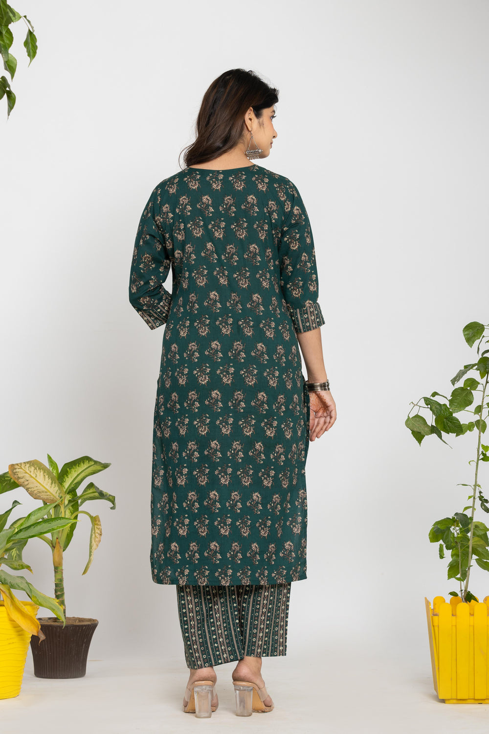 Elevate All-Over Floral Printed Cotton Suit Ensemble