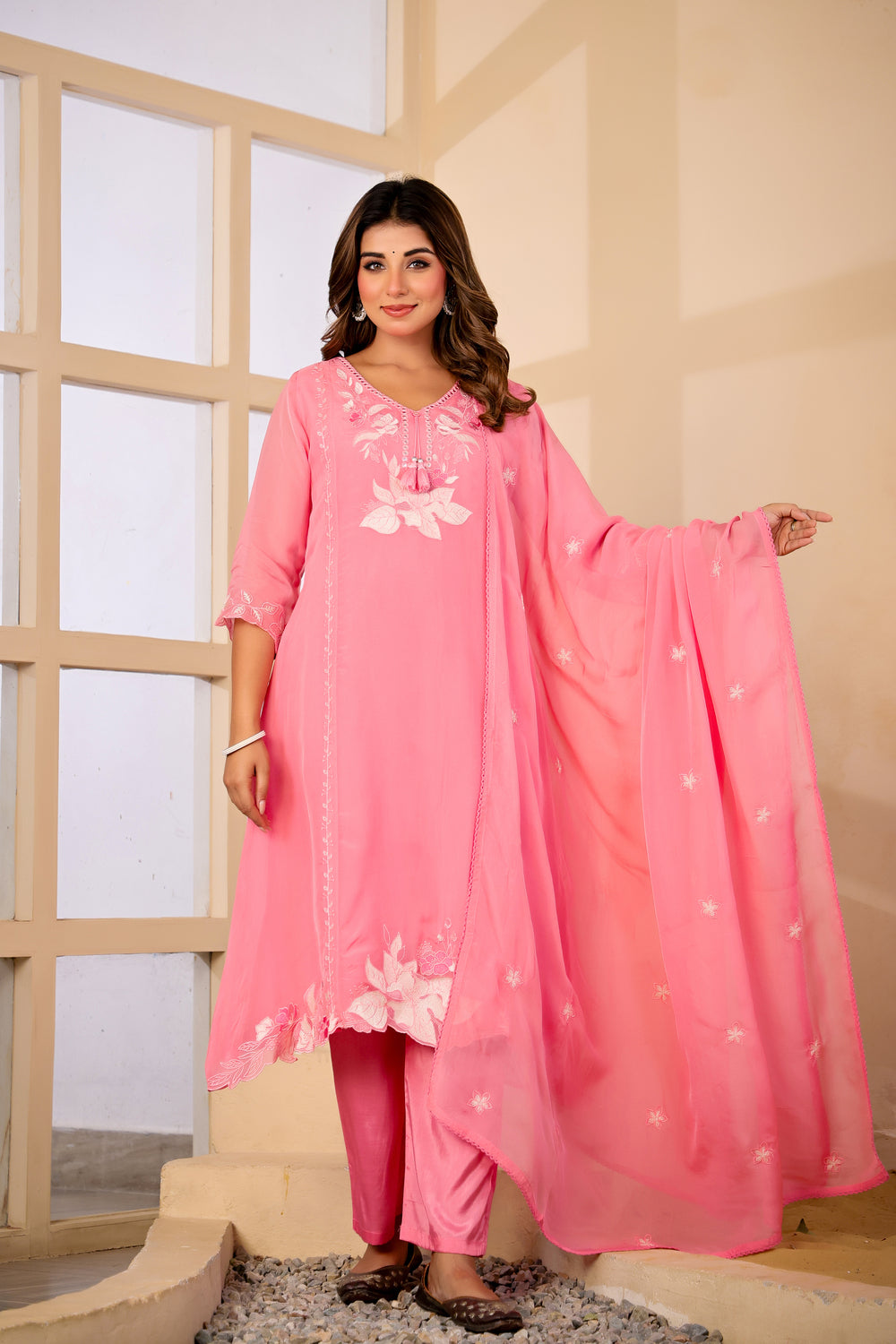 Soul Armor Floral Embellished Straight Kurta Set