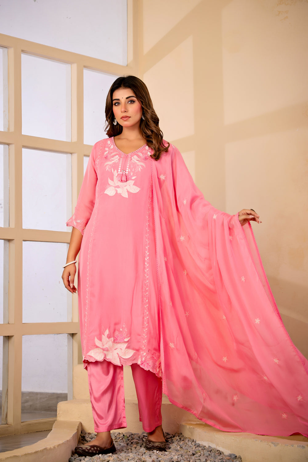 Soul Armor Floral Embellished Straight Kurta Set