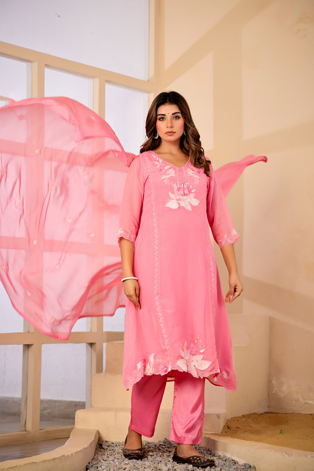 Soul Armor Floral Embellished Straight Kurta Set