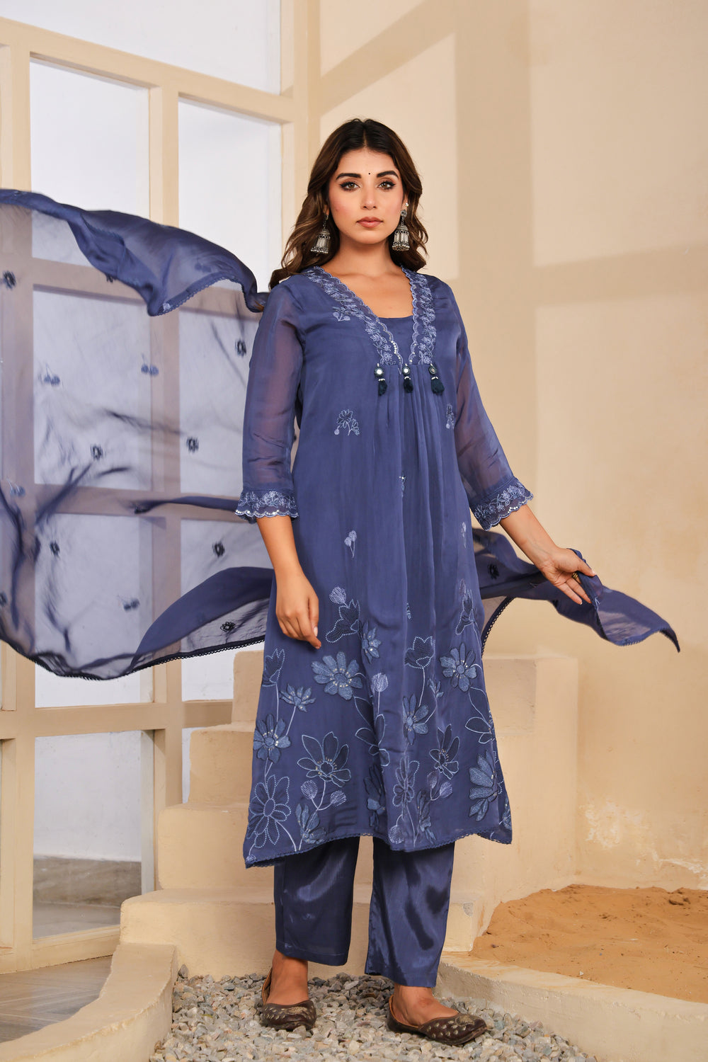 Soul Armor Floral Embellished Straight Kurta Set