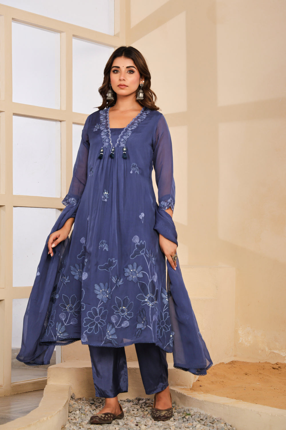 Soul Armor Floral Embellished Straight Kurta Set