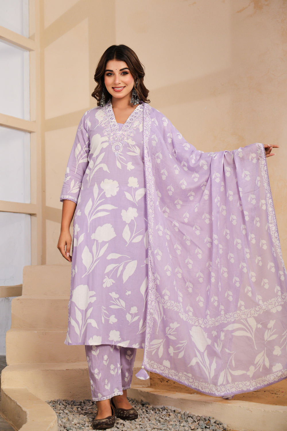 Soul Armor Ethnic Motif Printed Kurta Pant Dupatta Suit Set