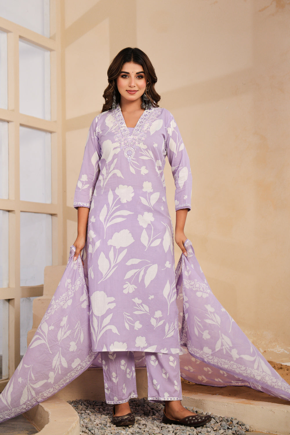 Soul Armor Ethnic Motif Printed Kurta Pant Dupatta Suit Set