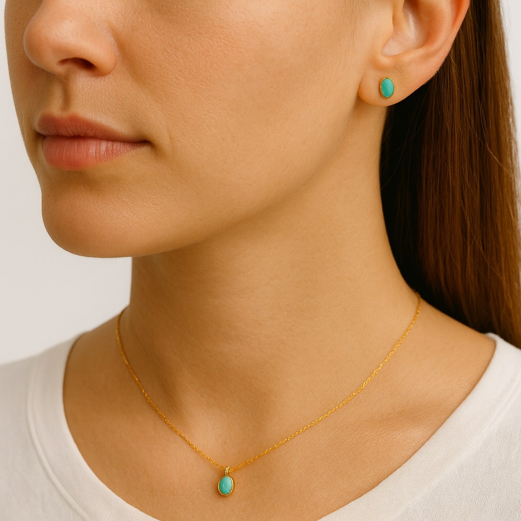 Aquamarine Pendant Set