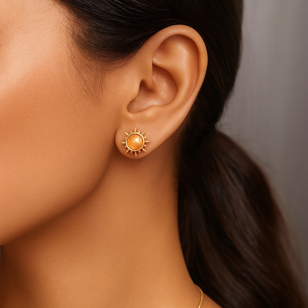 Gold Sunburst Earrings