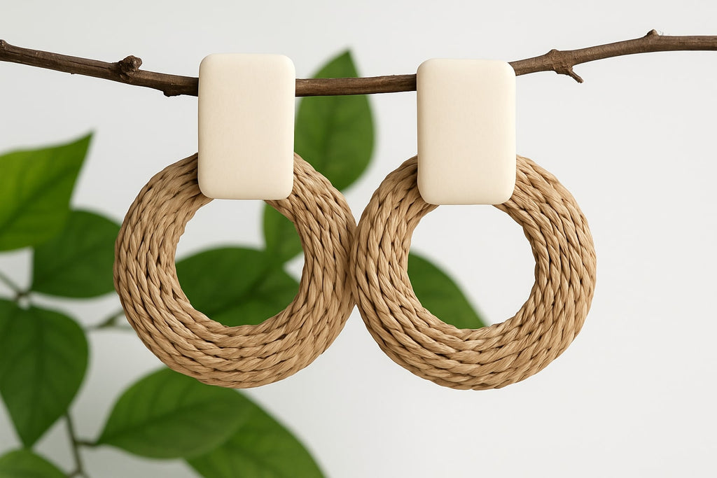 Woven Hoop Square Earrings