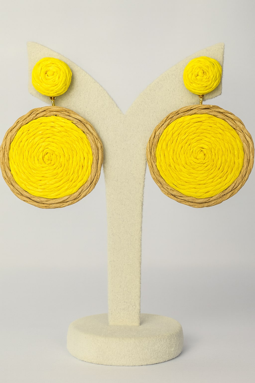 Woven Jute Yellow Hoops