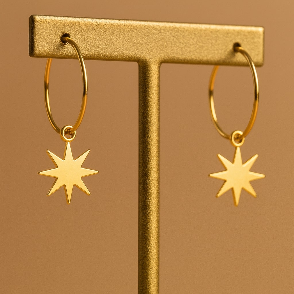 Happy Star Hoop Earrings