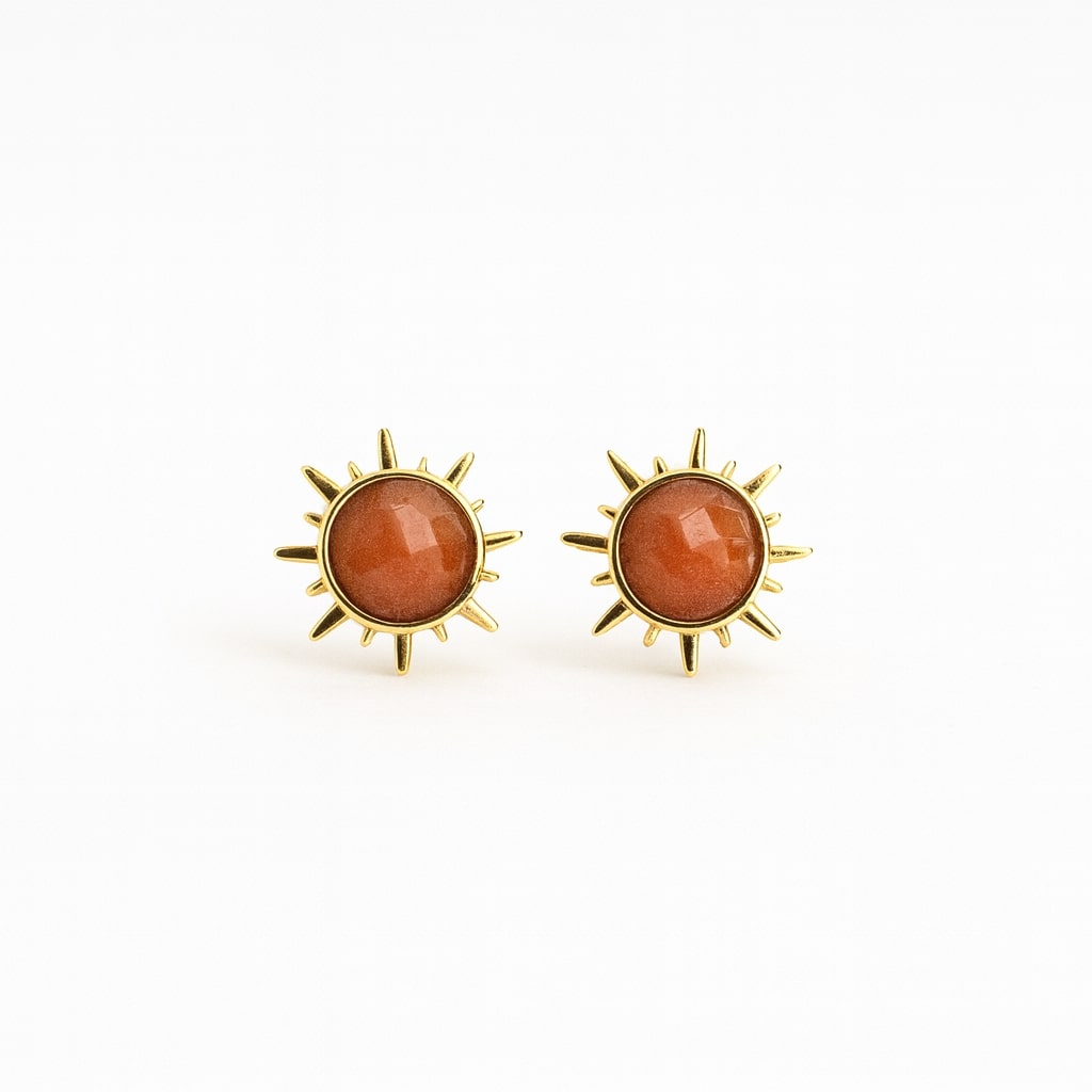Gold Sunburst Earrings