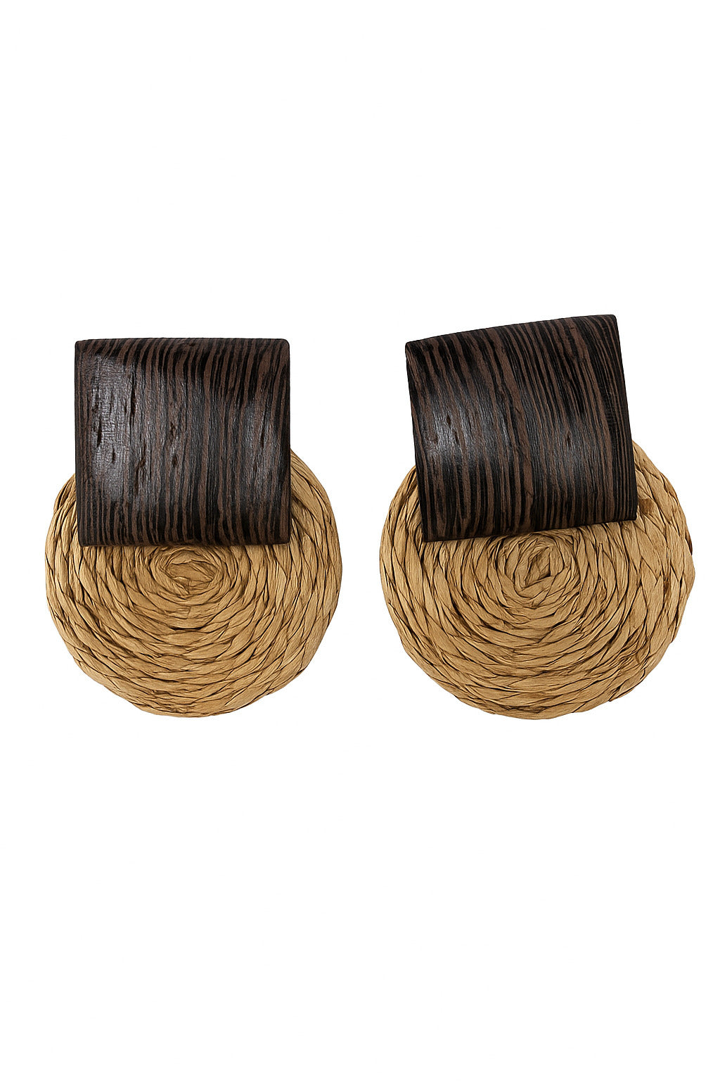 Wooden Woven Hoop Earrings