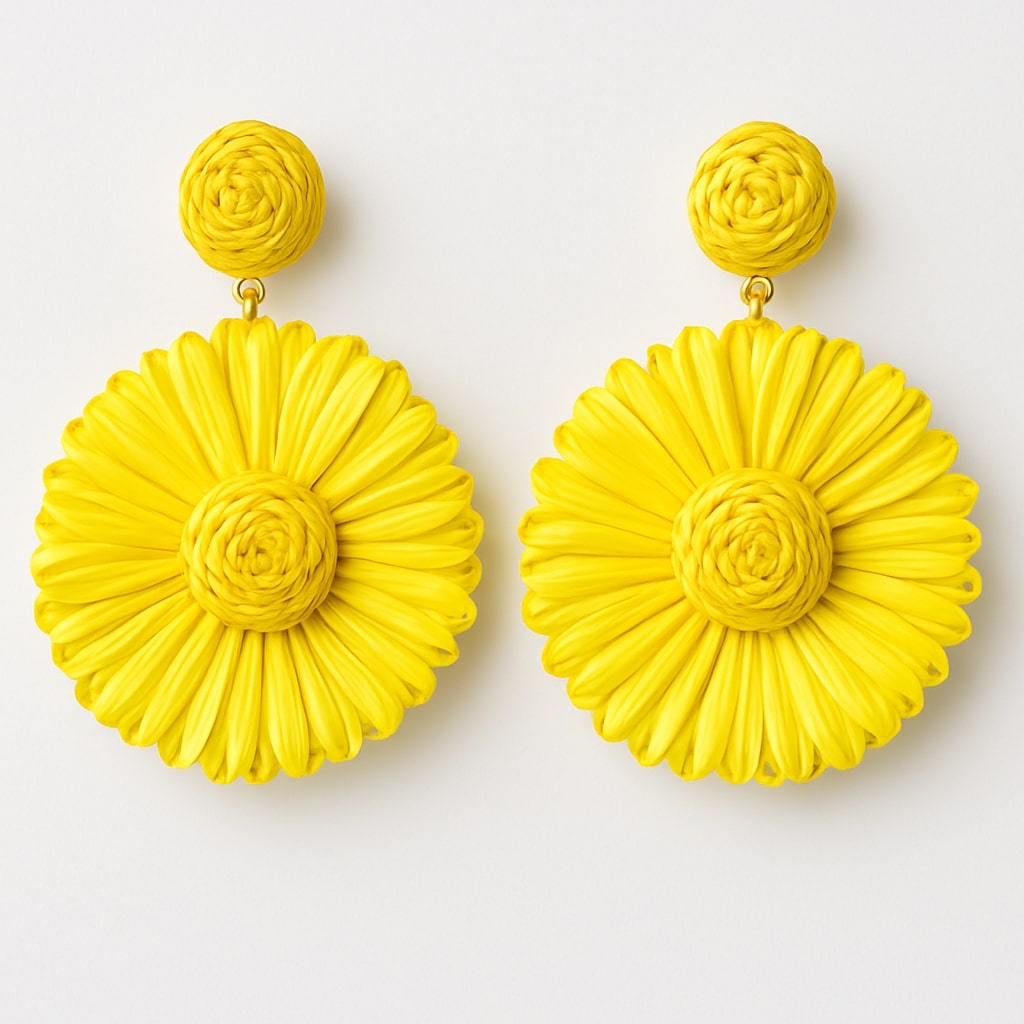 Bright Yellow Daisy Earrings