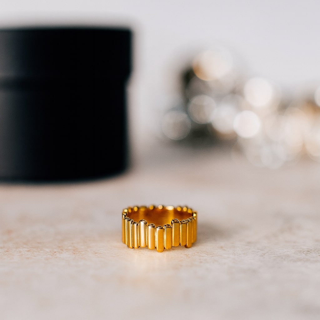 Textured Gold Band Ring