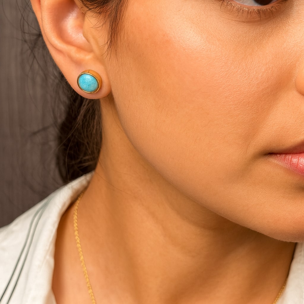 Gemstone Stud Earrings