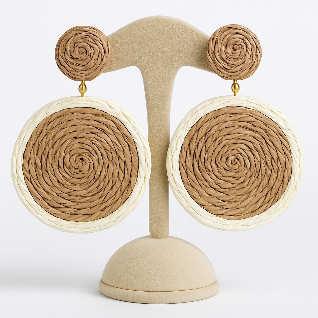 Two-Tone Woven Circle Earrings