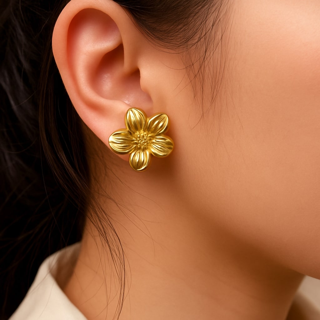 Magnolia Flower Earrings