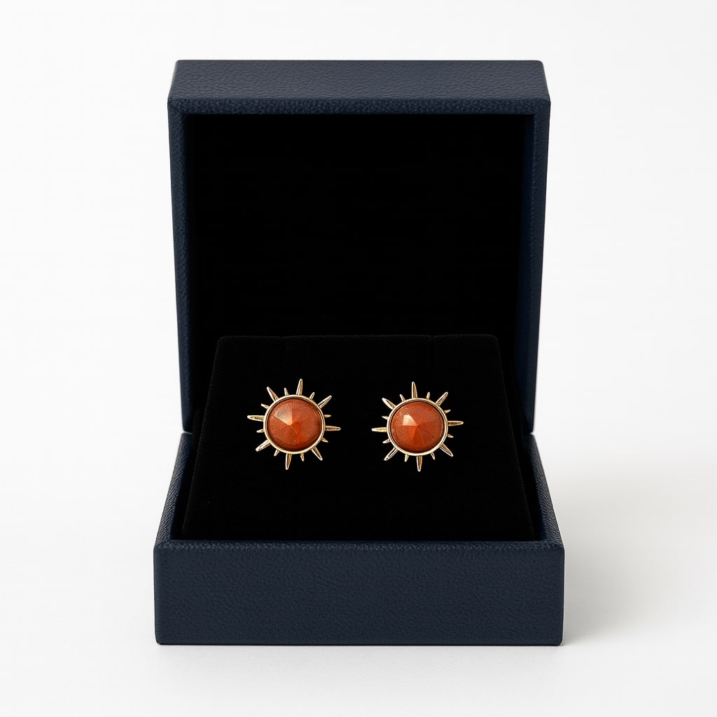 Gold Sunburst Earrings