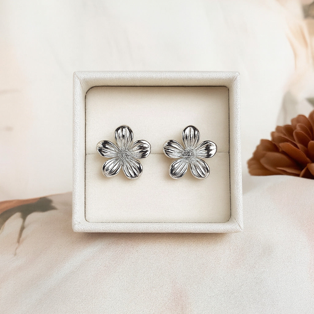 Magnolia Flower Earrings