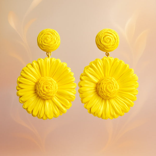 Bright Yellow Daisy Earrings