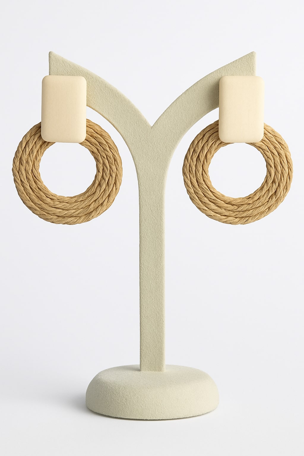 Woven Hoop Square Earrings