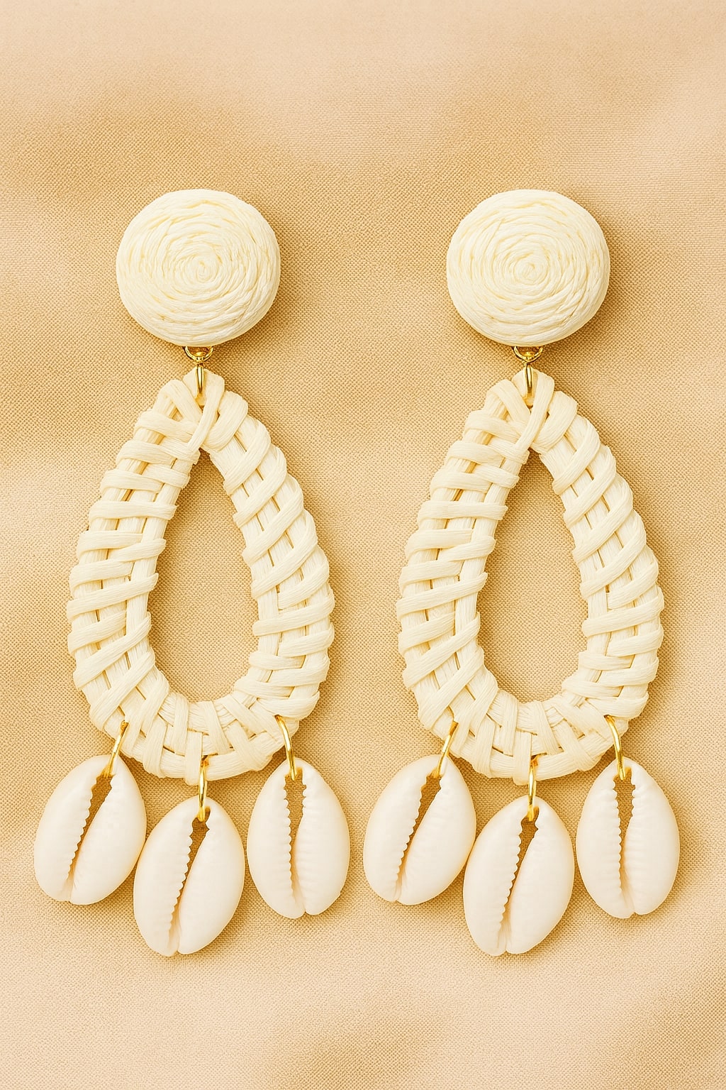 Woven Teardrop Shell Earrings