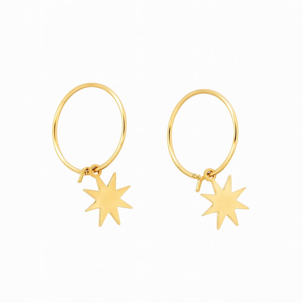 Happy Star Hoop Earrings