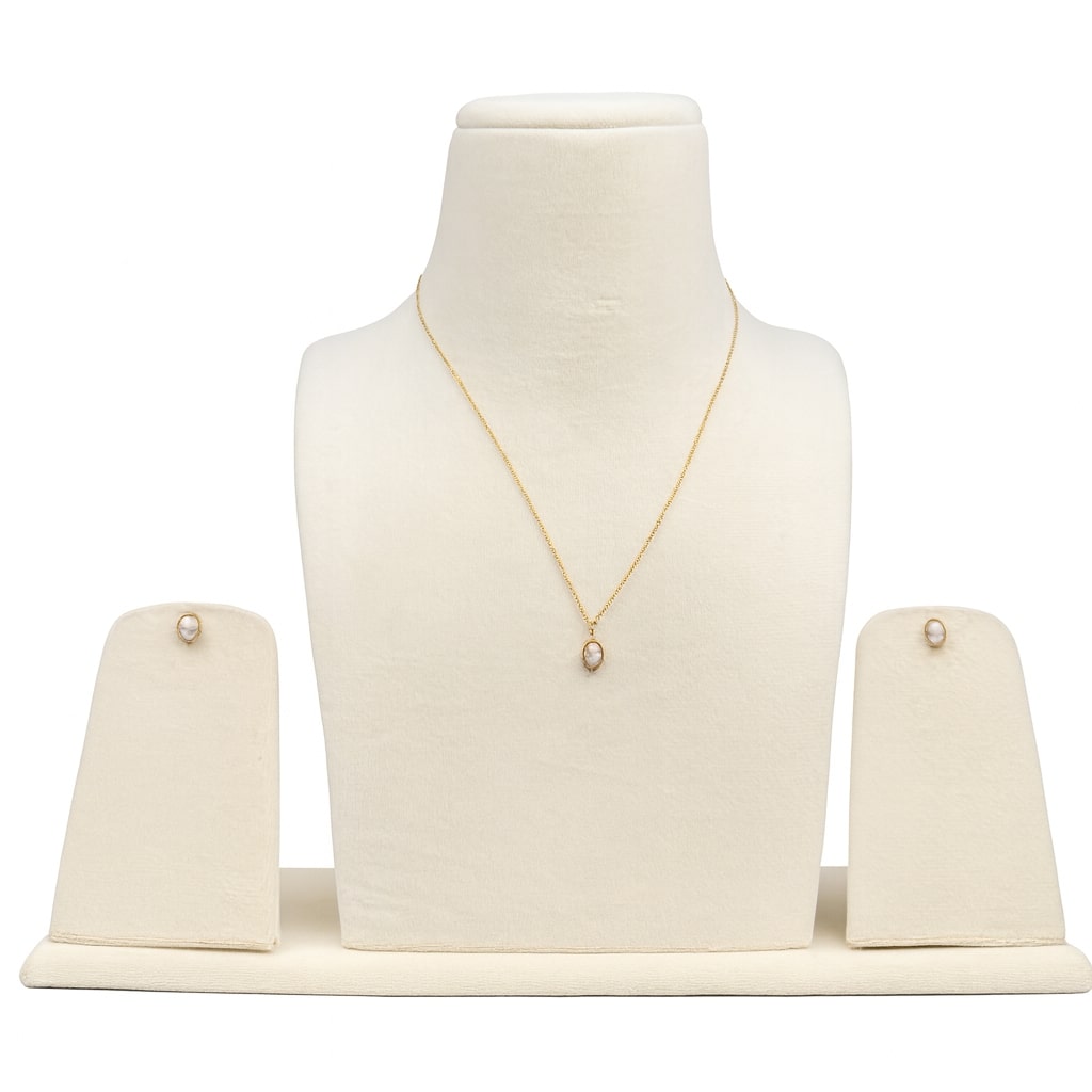 Opal White Moonstone Pendant Set