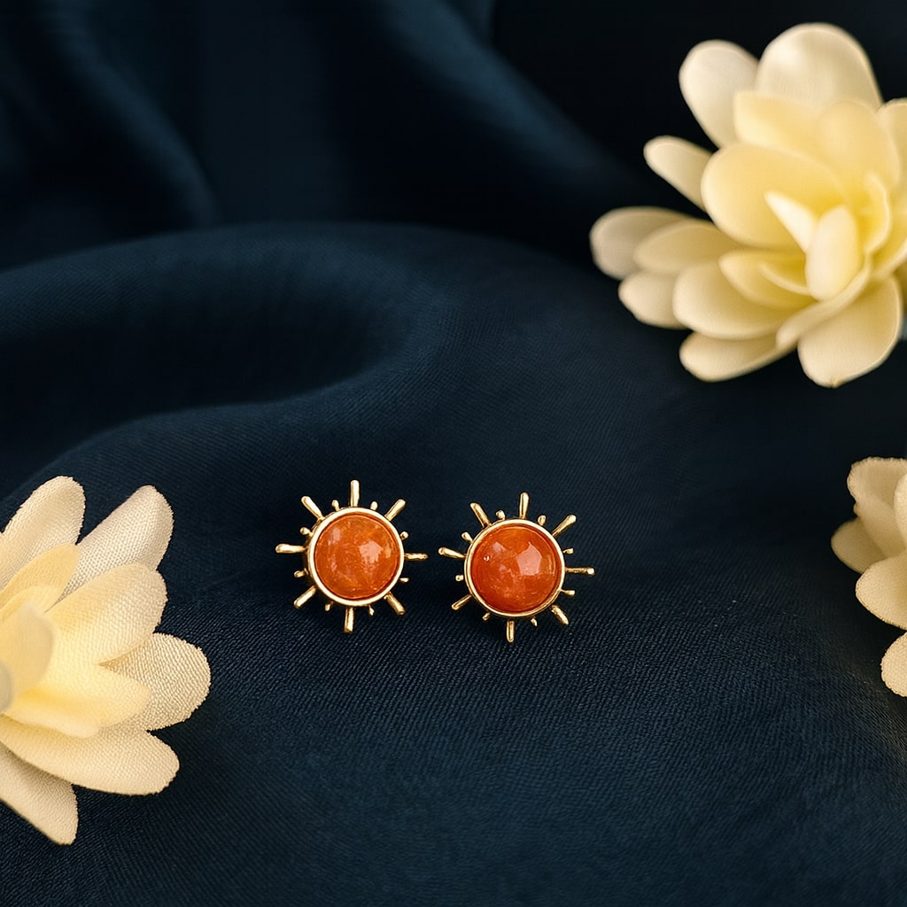Gold Sunburst Earrings