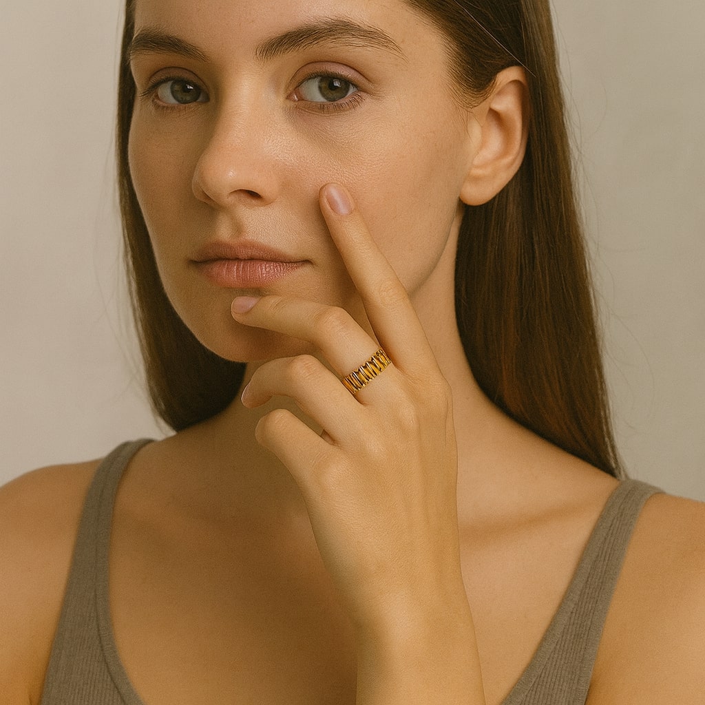 Textured Gold Band Ring
