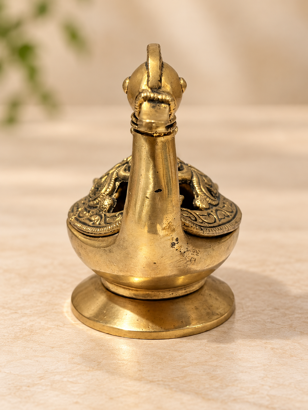 Antique Golden Bird Design Decorative Pooja Diya