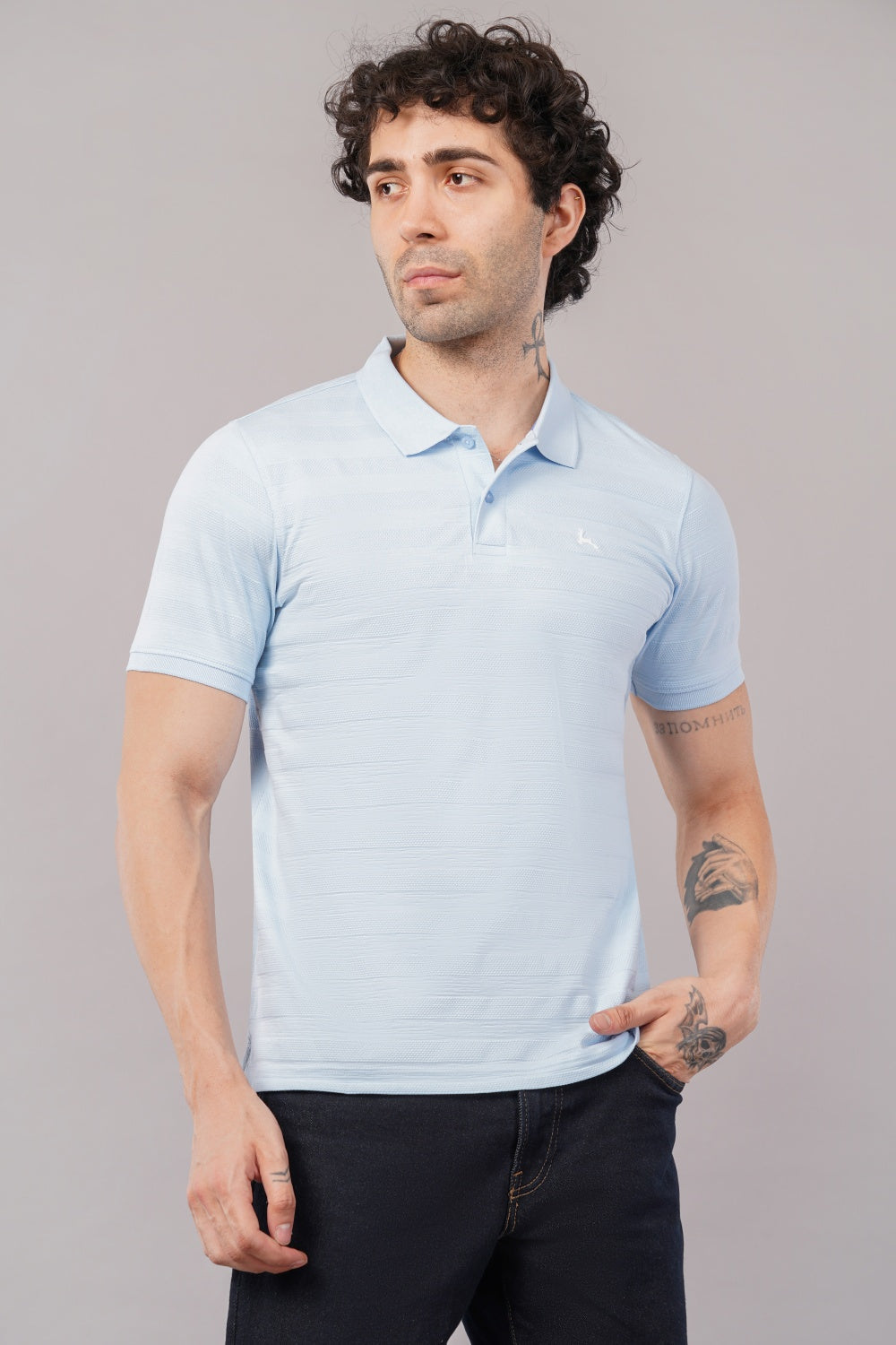 Parx Textured Half Sleeve Polo T-shirt