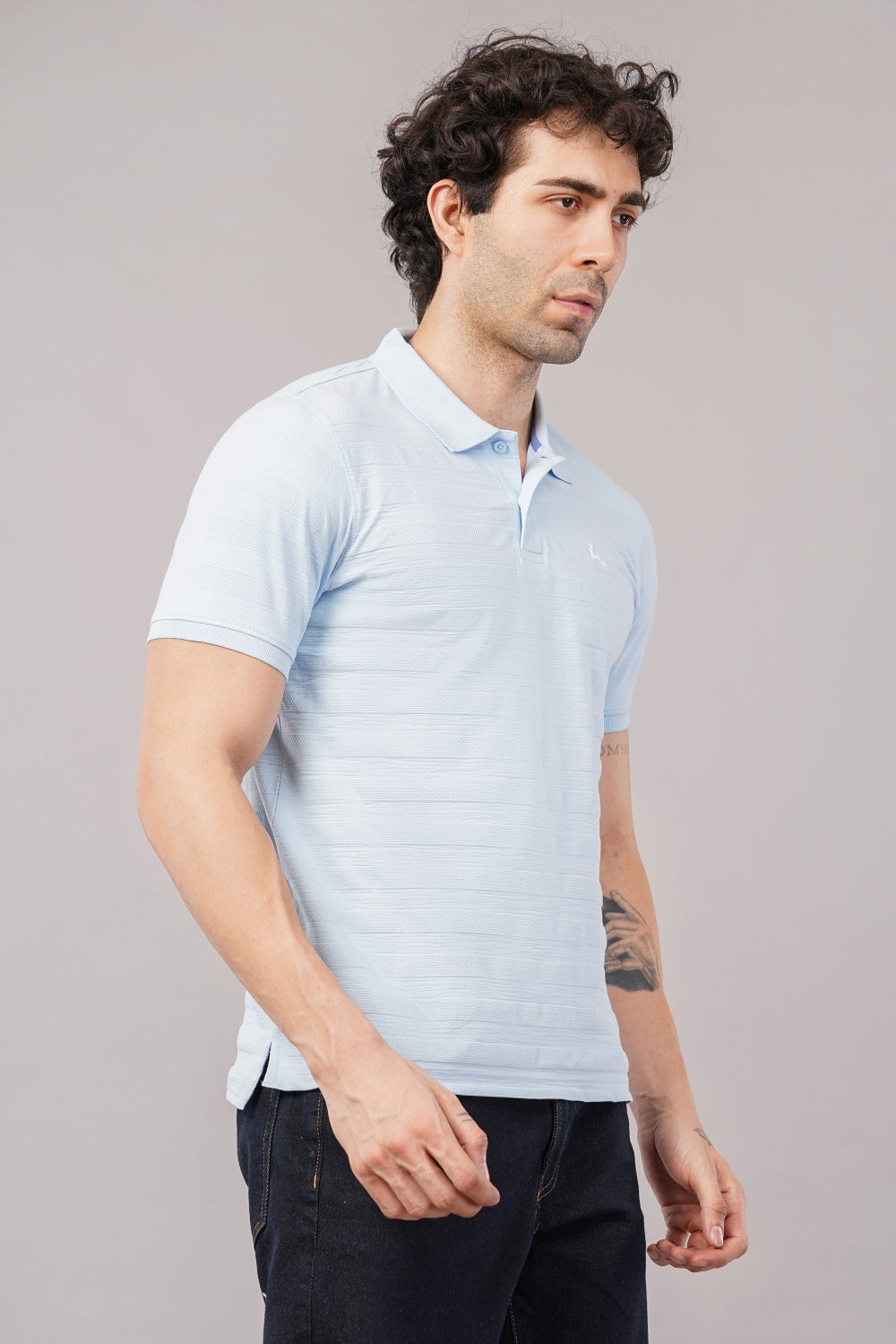Parx Textured Half Sleeve Polo T-shirt