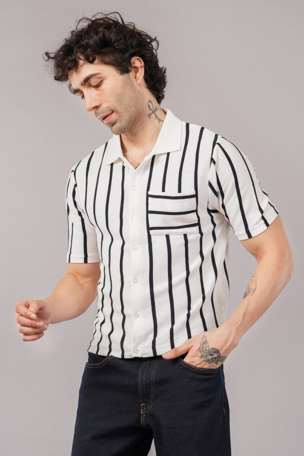 Parx Striper Half Sleeve Polo T-shirt
