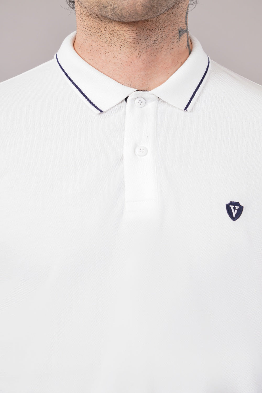 Van Heusen White Solid Half Sleeve Polo  T-shirt