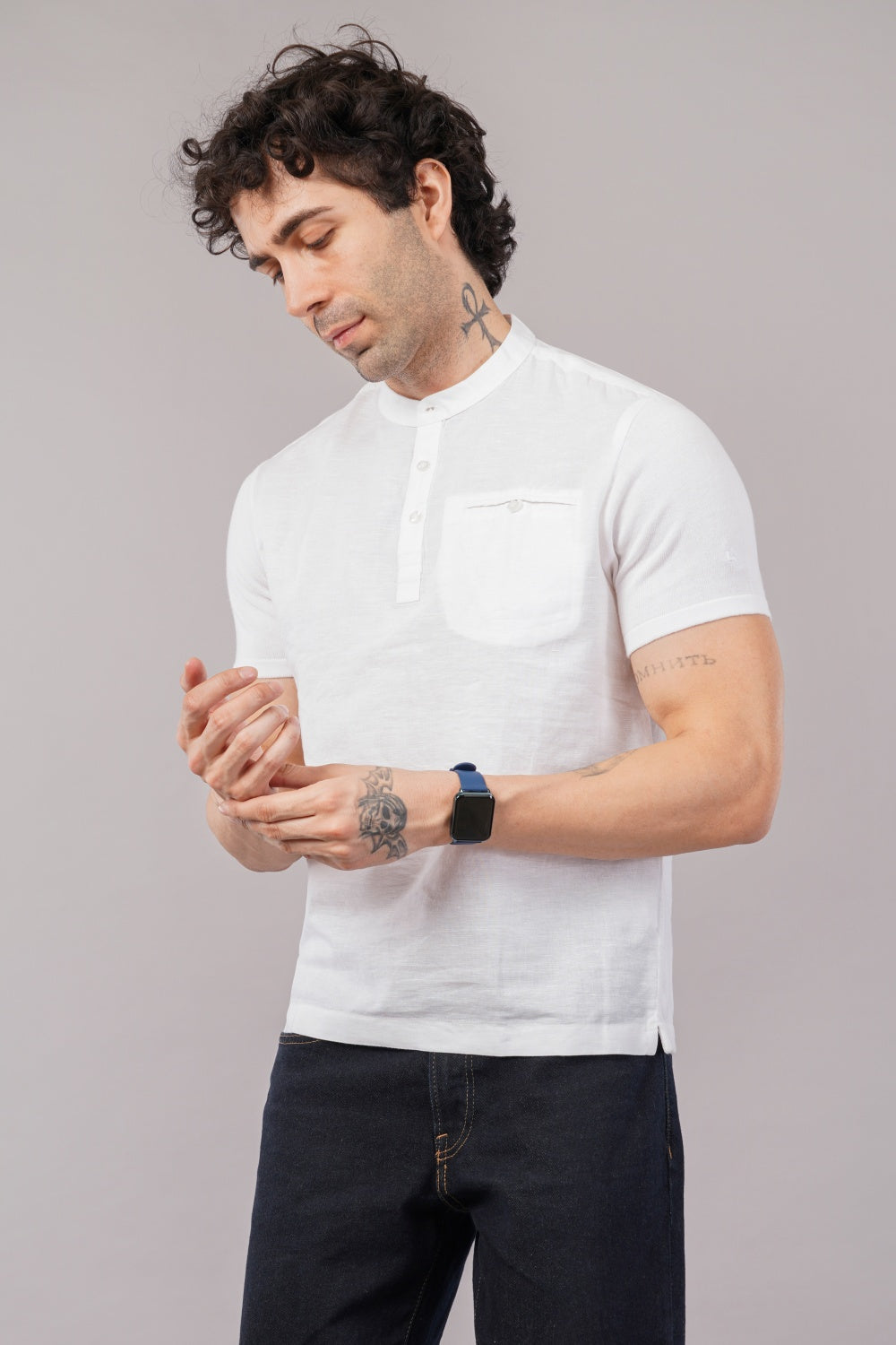 Parx White Solid Round Neck Half Sleeve T-shirt