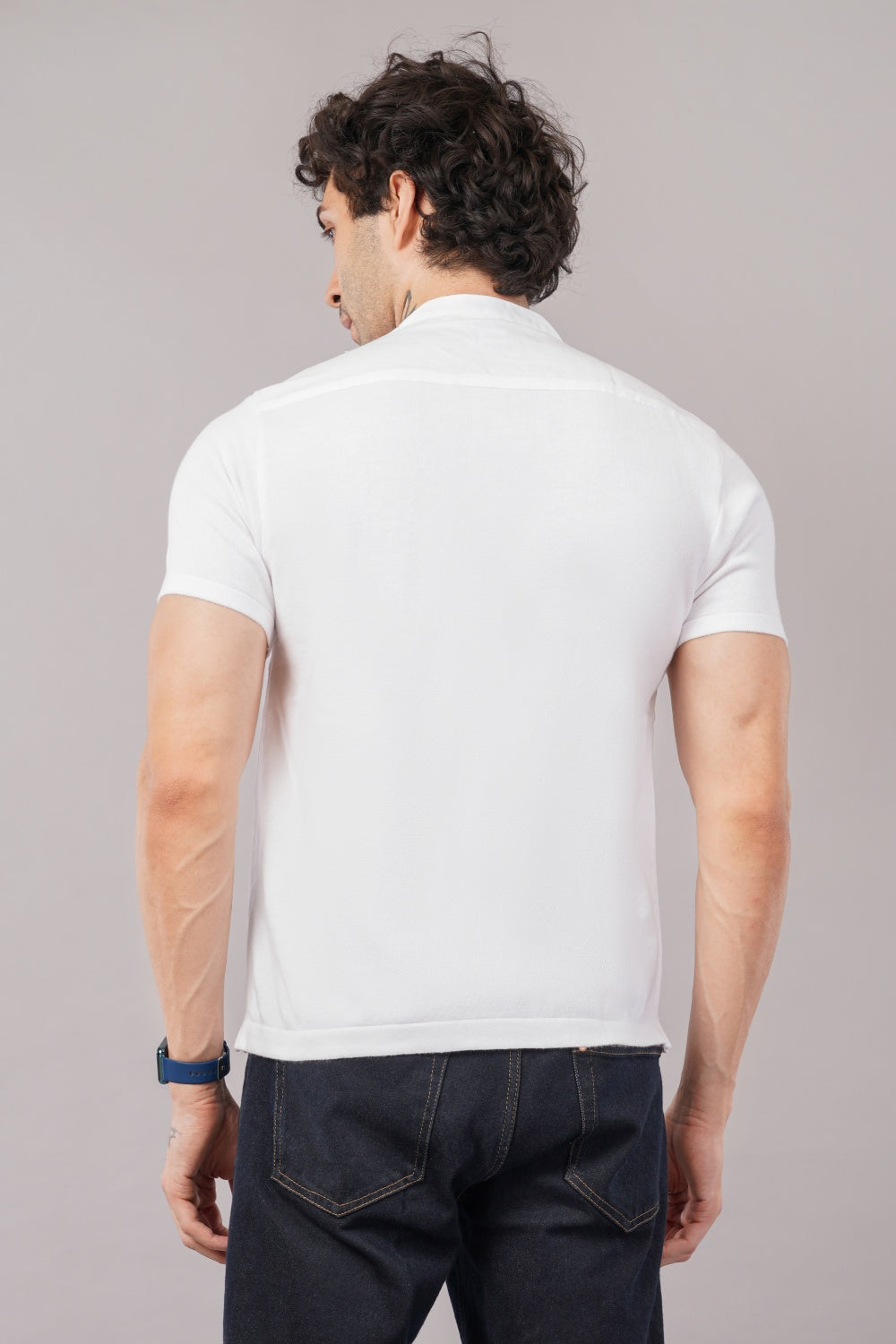 Parx White Solid Round Neck Half Sleeve T-shirt