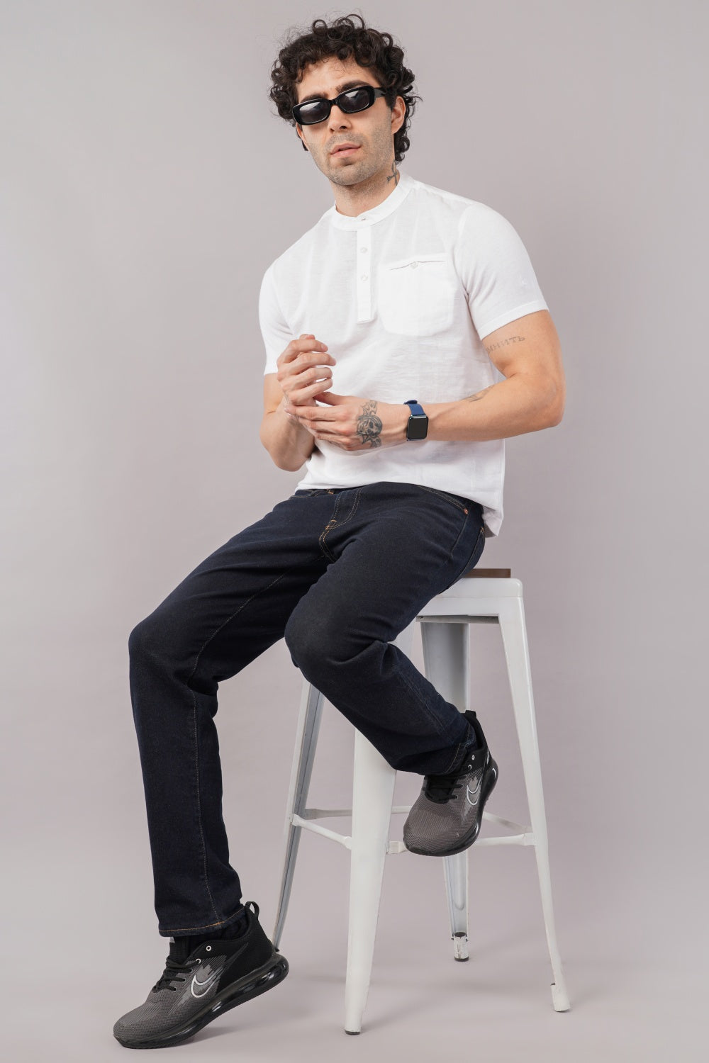 Parx White Solid Round Neck Half Sleeve T-shirt