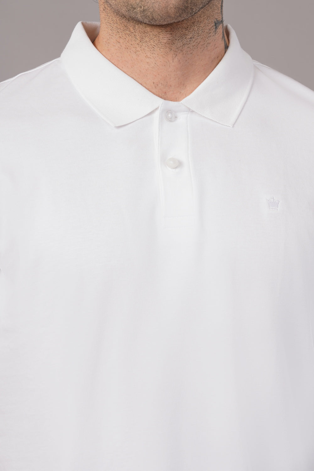 Louis Philippe Solid White  Half Sleeve Polo  T-shirt