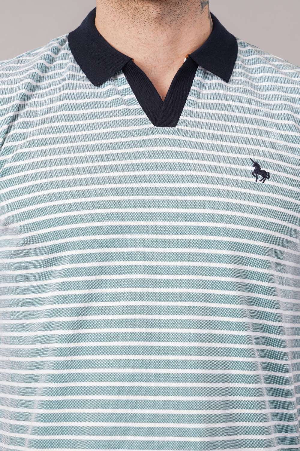 Van Heusen Half Sleeve Striped Polo  T-shirt