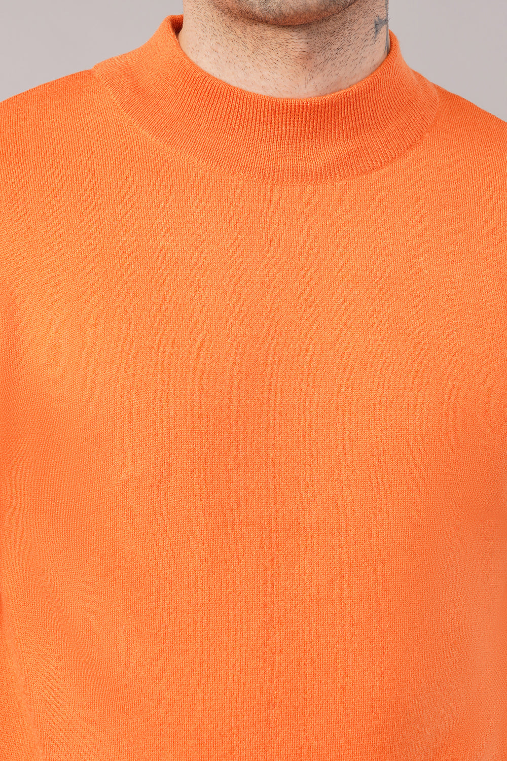 Elevate Classic Solid Turtle Neck Knit Mens Sweater