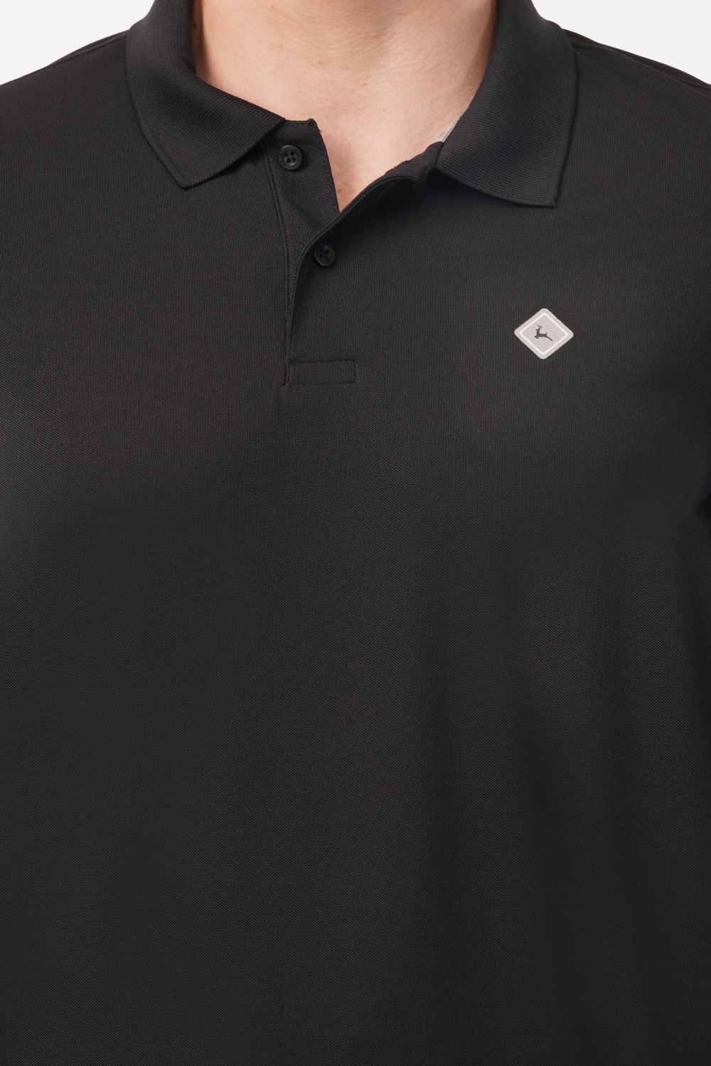 Parx Black Solid  Half Sleeve Polo T-shirt