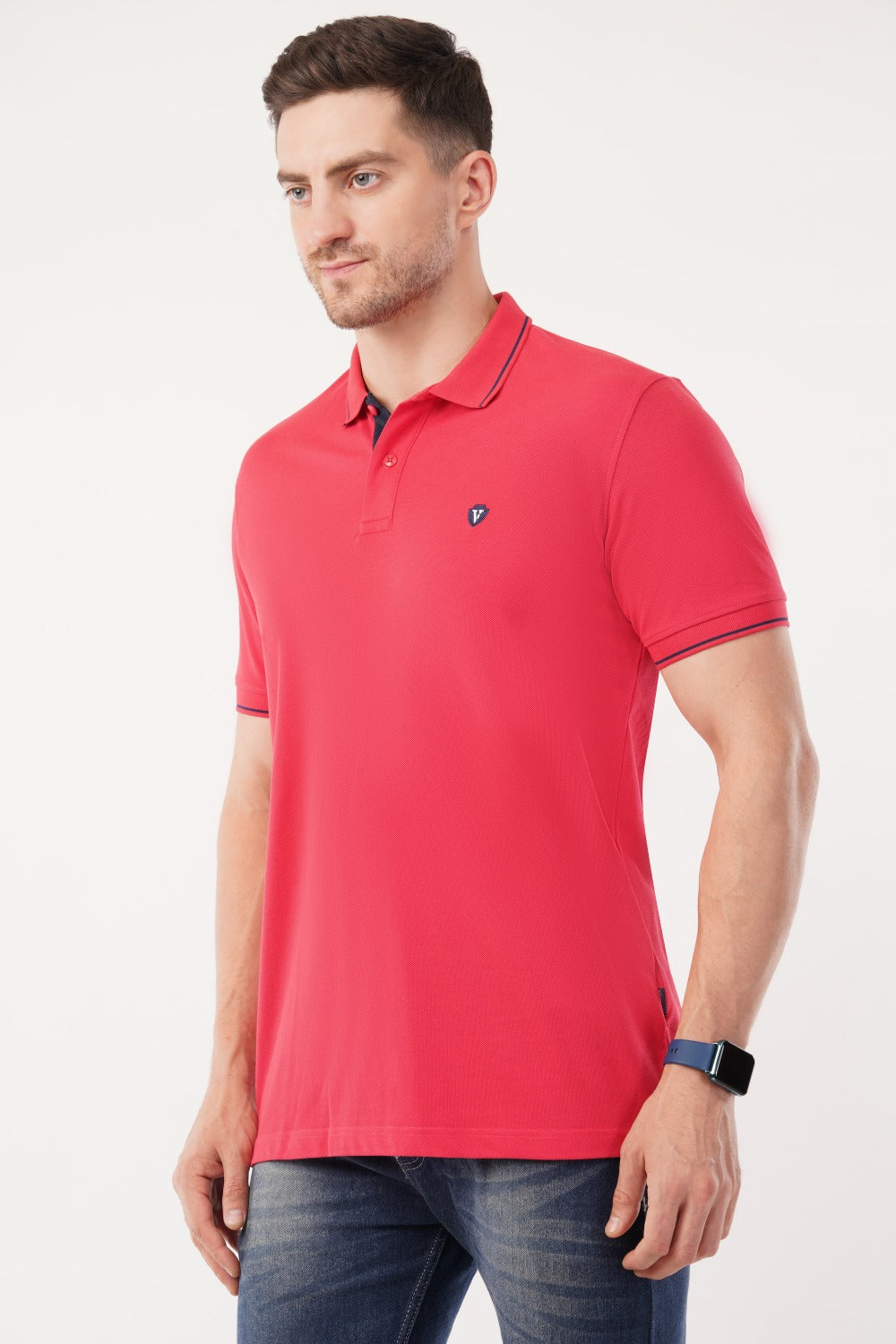 Van Heusen Maroon Solid  Half Sleeve Polo  T-shirt