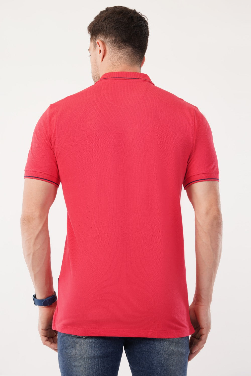 Van Heusen Maroon Solid  Half Sleeve Polo  T-shirt