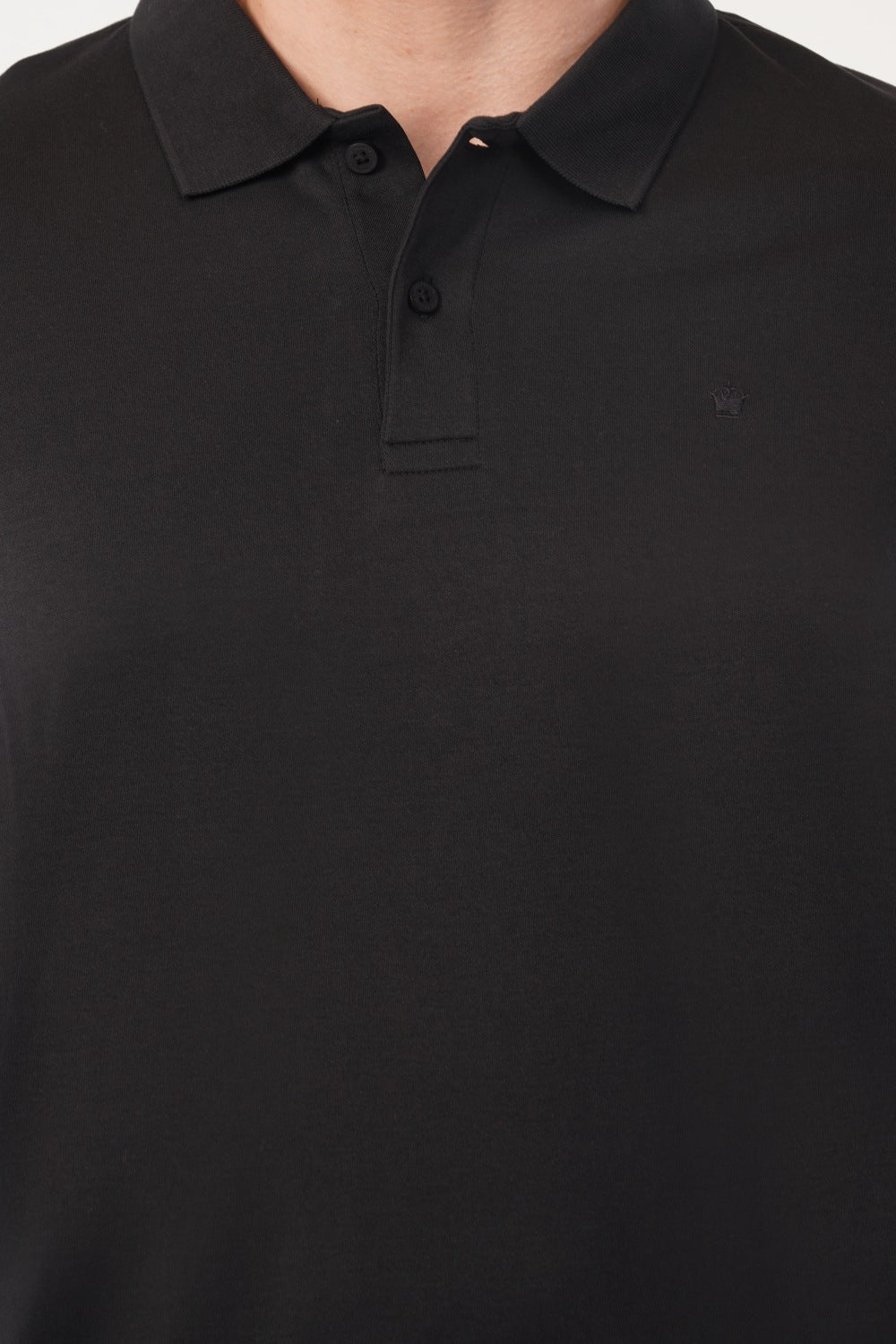 Louis Philippe Black Solid Half Sleeve Polo  T-shirt