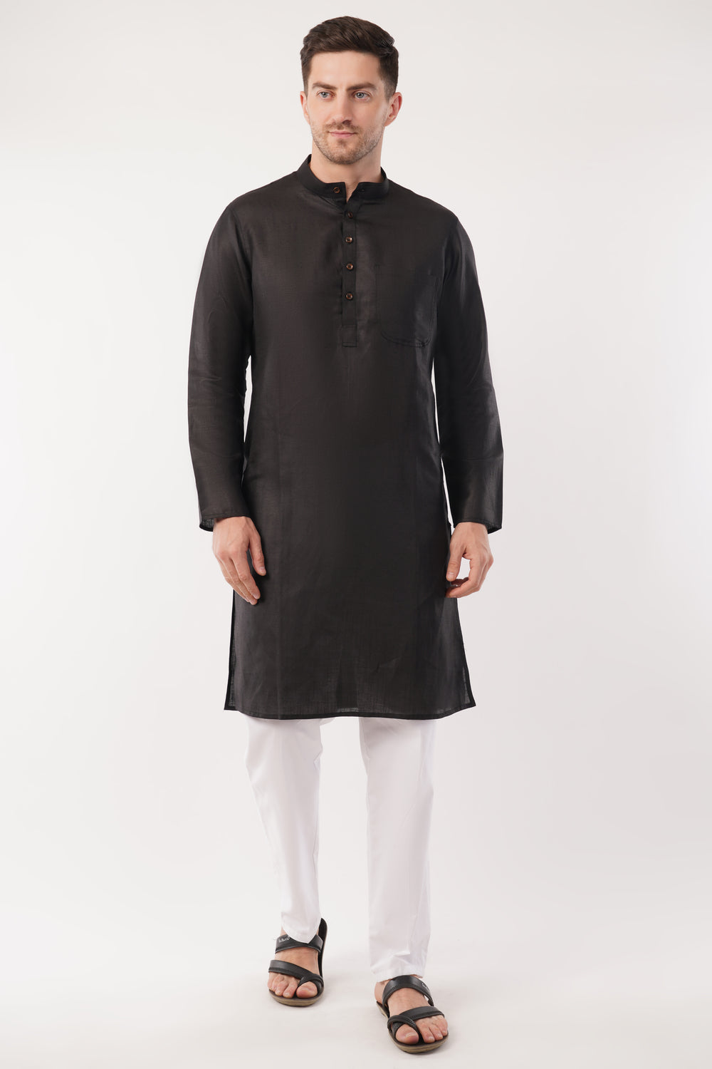 Soul Armor Solid Mandarin Collar Full Sleeve Kurta Set