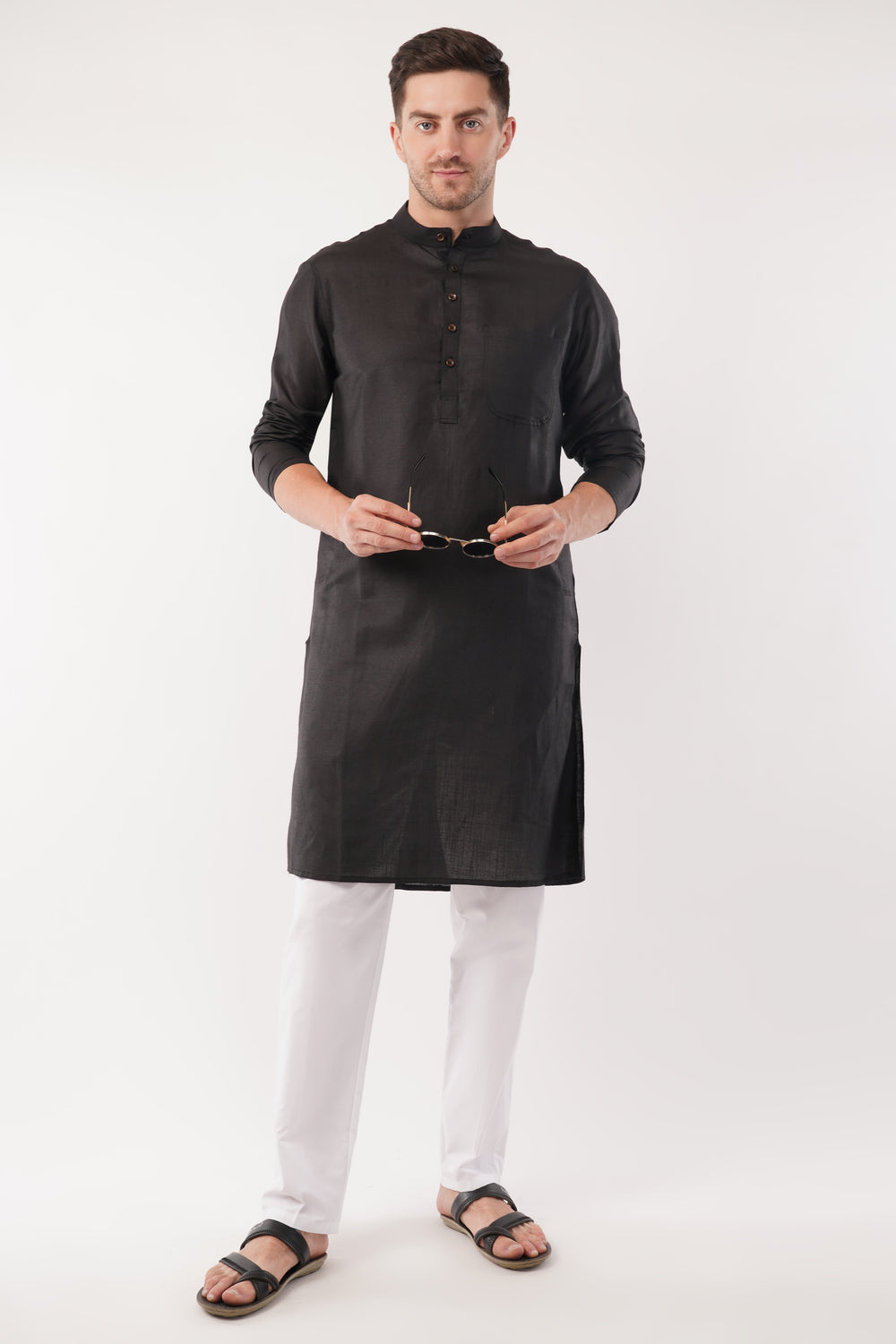 Soul Armor Solid Mandarin Collar Full Sleeve Kurta Set